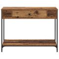 vidaXL Konzolový stôl Staré drevo 100 x 34.5 x 75 cm Kompozitné drevo