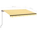 vidaXL Ručne zaťahovacia markíza 350x250 cm žltá a biela