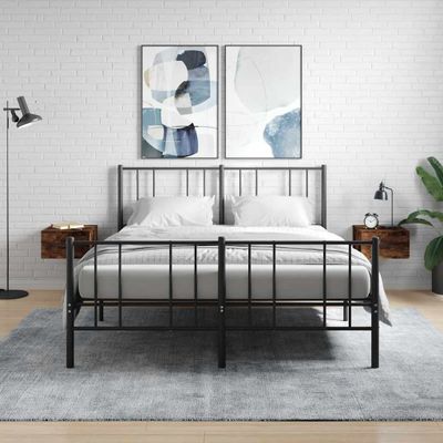 vidaXL Nástenné nočné stolíky 2 ks dymový dub 35x35x20 cm