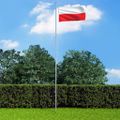 vidaXL Poľská vlajka a stĺp 6,2 m hliníkový