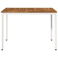 vidaXL Záhradný jedálenský stôl Prírodná a biela 108,5 x 55 x 75 cm