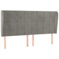 vidaXL Čelo postele so záhybmi bledosivé 163x23x118/128 cm zamat