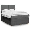 vidaXL Boxspring posteľ s matracom tmavosivá 140x200 cm látka