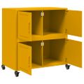 vidaXL Komoda horčicovožltá 68x39x72 cm oceľ