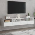 vidaXL TV nástenné skrinky 2 ks biele 80x30x30cm kompozitné drevo
