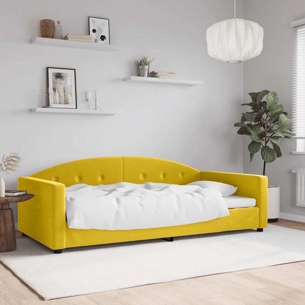 vidaXL Denná posteľ žltá 100x200 cm zamat