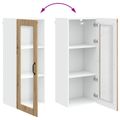 vidaXL Nástenný sklenený kabinet PORTO Remeselný dub 40 x 31 x 100 cm