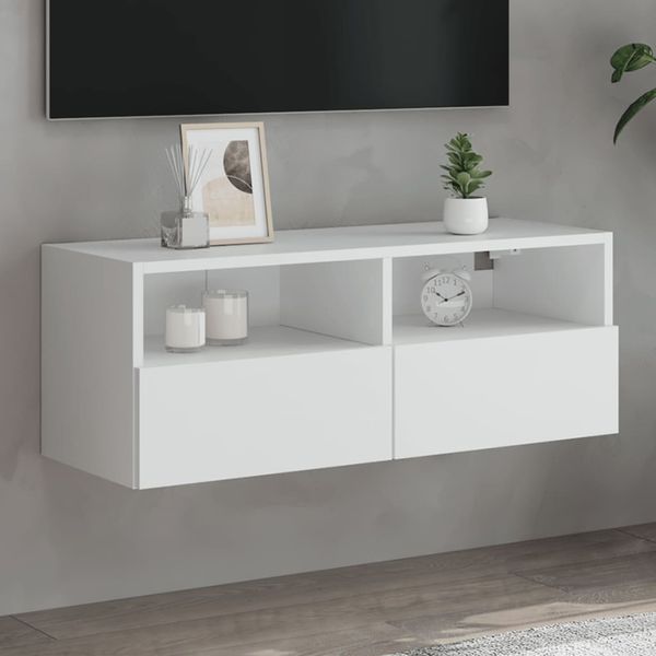 vidaXL TV nástenná skrinka biela 80x30x30 cm kompozitné drevo