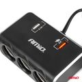 Predlžovacia zásuvka 2x USB0A QC3.0 12/24V 120W 80cm AMiO-04364