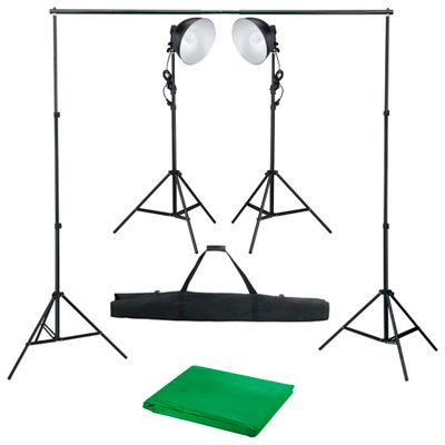 vidaXL Sada do fotoštúdia so štúdiovým svetlom a pozadím
