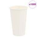 vidaXL Papierové šálky na kávu 1000 ks 16oz 400ml biela