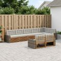 vidaXL Záhradná súprava gaučov 8 ks Prírodná a svetlosivá