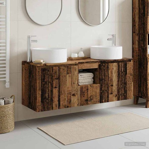 vidaXL Set kabinetov do kúpeľne 3 ks Staré drevo 49,5 x 44,5 x 65,5 cm