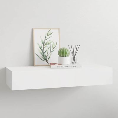 vidaXL Nástenná zásuvková polica biela 60x23,5x10 cm MDF