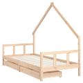 vidaXL Rám detskej postele so zásuvkami 90x190 cm masívna borovica