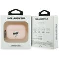 Silikónové puzdro Karl Lagerfeld Chaupette Head 3D pre AirPods Pro 3 ružové