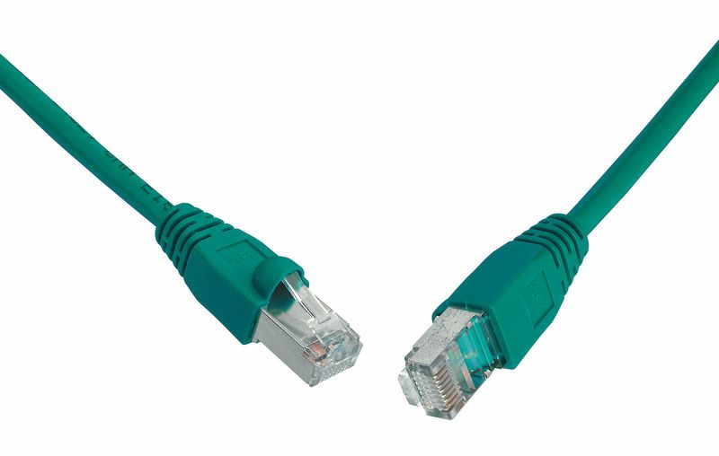 Patch kábel CAT5E SFTP PVC 5 m zelený snag-proof C5E-315GR-5MB