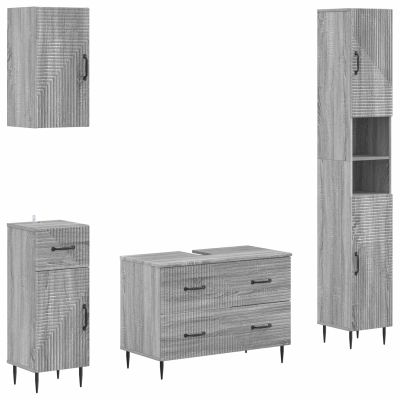 vidaXL Súprava kúpeľňových skríň v 4 kusoch HAARLEM Sivý Sonoma