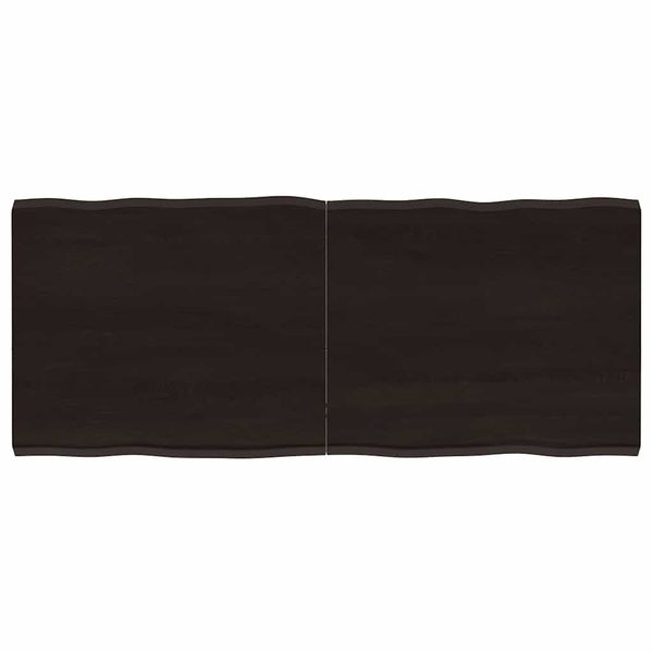 vidaXL Stolová doska tmavohnedá 120x50x(2-4)cm ošetrený masív hrany