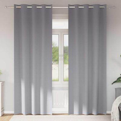 vidaXL Záclony na zatemnenie s krúžkami 2 pcs Svetlosivá 260 x 140 cm