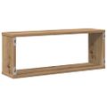 vidaXL Nástenné poličky v tvare kocky 4 ks 60x15x23cm kompozitné drevo