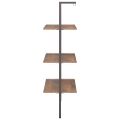 vidaXL Naklonený regál s 3 policami, tmavohnedo čierny 64x35x120,5 cm