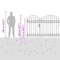 vidaXL Záhradná brána s oblúkovým vrchom ASSEN 400 x 100 cm Oceľ Sivá