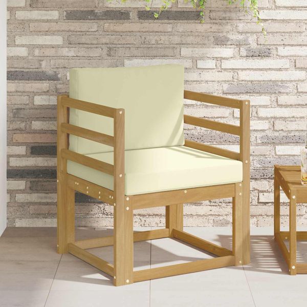 vidaXL 2 Kus Záhradná súprava gaučov Polyester Biela a krémová