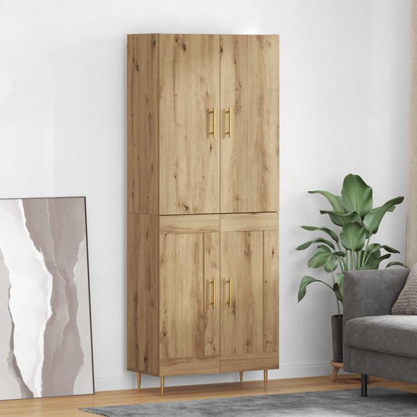 vidaXL Highboard Remeselný dub 69,5 x 34 x 180 cm Kompozitné drevo
