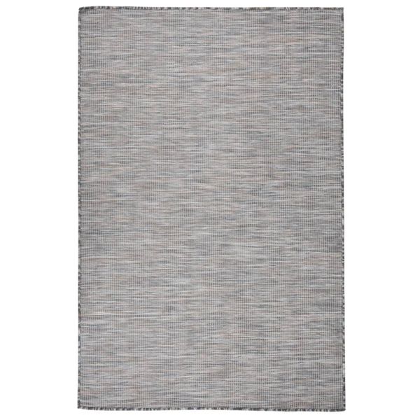 vidaXL Vonkajší koberec s plochým tkaním 120x170 cm hnedý a modrý