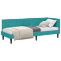 vidaXL Rohový rám postele Tyrkysová 80 cm x 200 cm Zamat
