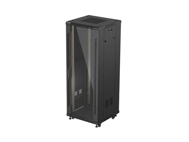 LANBERG 19'' VOĽNE STOJÚCA RACKOVÁ SKRIŇA 32U/600X600 (FLAT PACK) S PRESKLENÝMI DVERAMI ČIERNA