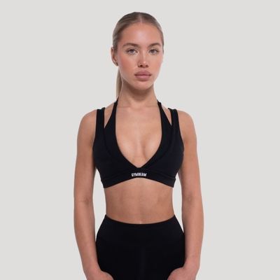 Športová podprsenka Flow Black - GymBeam, veľkosť L