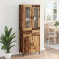 vidaXL Highboard 2 ks Staré drevo 69,5 x 34 x 180 cm Kompozitné drevo
