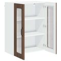 vidaXL Nástenný sklenený kabinet LUCCA Hnedý dub 60 x 31 x 80 cm
