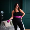 Masážna obruč HMS HHW12 plus size so závažím fialová