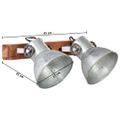 vidaXL Industriálna nástenná lampa strieborná 45x25 cm E27
