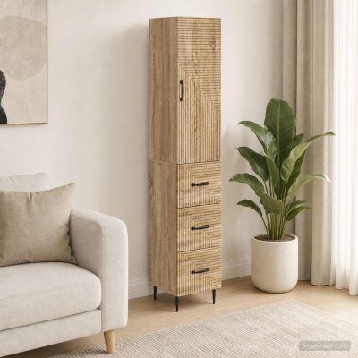 vidaXL Sada skríň 2 ks 33 x 34,5 x 90 cm Kompozitné drevo Dub sonoma