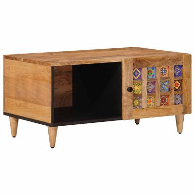 vidaXL Konferenčný stolík Prírodná 80 x 50 x 40 cm Masívne mango drevo