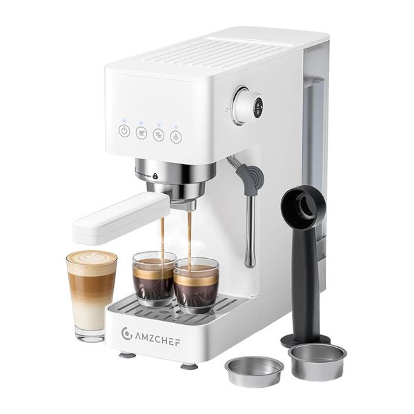 Kávovar AMZCHEF CE-EM3131-WT s piestovým mechanizmom (biely)