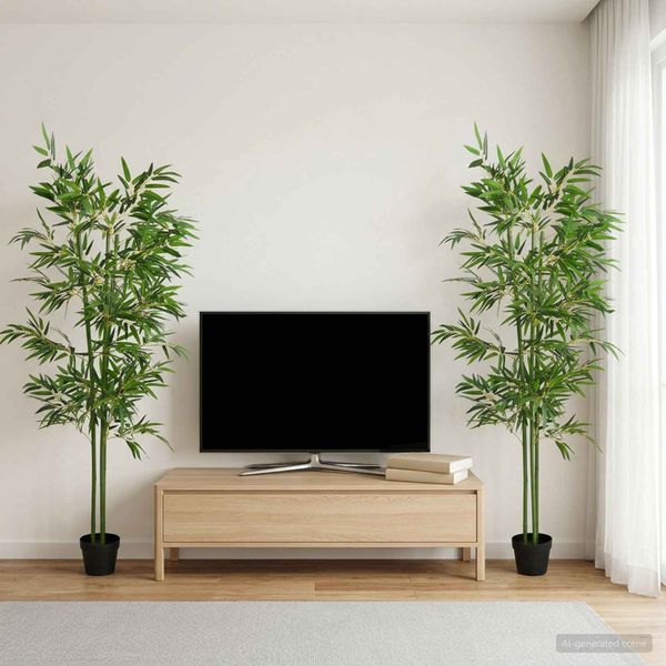 vidaXL Umelý bambusový strom 2 ks Zelená 60 x 18 x 190 cm