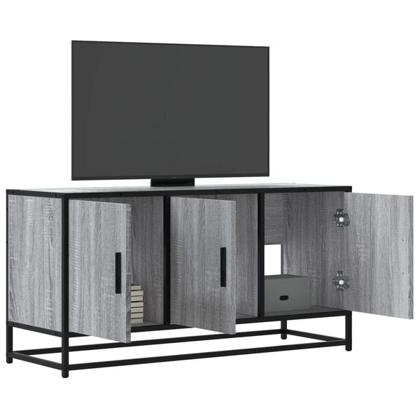 vidaXL TV skrinka sivá sonoma 100x35x50 cm kompozitné drevo a kov