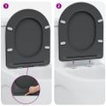 vidaXL WC sedadlo Antracitová 47 x 36 x 3,4 cm Duroplast