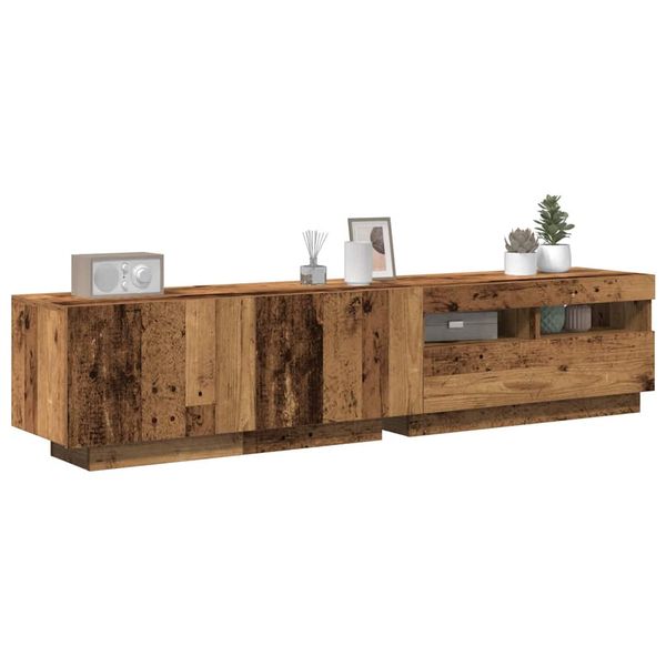 TV skrinka vidaXL s LED osvetlením Staré drevo 180x35x40 cm