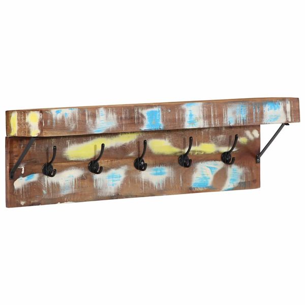 vidaXL Vešiak Nástenný Viacfarebný 73 x 19 x 23 cm Recyklovaný masív