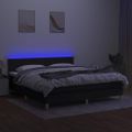 vidaXL Posteľ boxsping s matracom a LED čierna 160x200 cm látka
