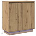vidaXL LED komoda Dub artisan 71 x 34,5 x 75 cm Kompozitné drevo
