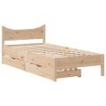 vidaXL Posteľný rám so zásuvkami 75x190 cm masívna borovica