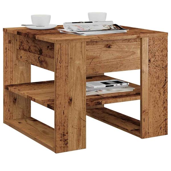vidaXL Konferenčný stolík staré drevo 55,5x55x45 cm spracované drevo