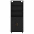 vidaXL Highboard Čierny dub 69,5 x 34 x 180 cm Kompozitné drevo
